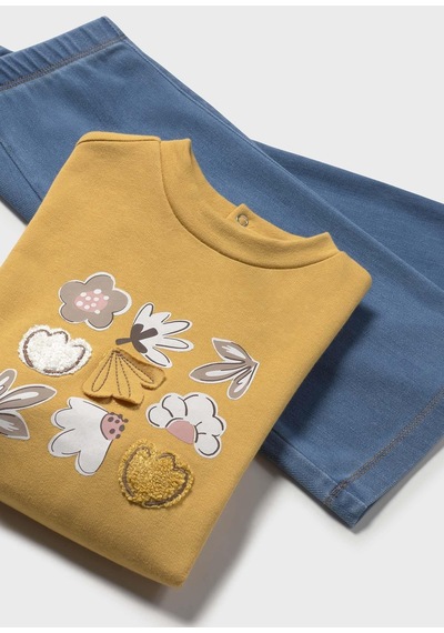 Mayoral Kız Bebek Pantolon Ve Swearshirt Takım Sarı