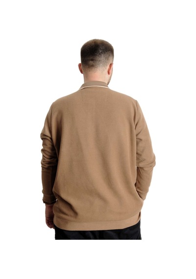Mode Xl Büyük Beden Erkek Sweat Polo Selanik Horse 23442 Sütlü Kahve 001
