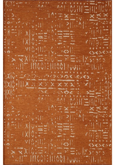Mikasa Mks01t Turuncu Dekoratif Şönil Kilim İskandinav Desen Yıkanabilir Yumuşak Kaymaz Taban Halı Truncu