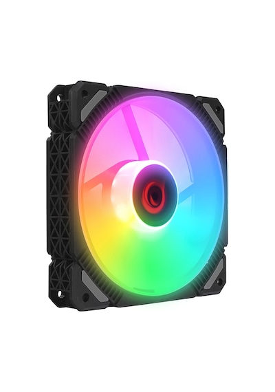 Rampage Cross F20 38cfm 1200rpm 12cm Rainbow 3p+4p Molex Soketli Siyah Kasa Fanı