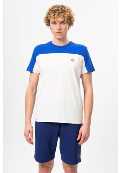 Benetton Bnt-m20480-23y Erkek T-shirt Bnt-m20480-r1165 Mavi - Beyaz