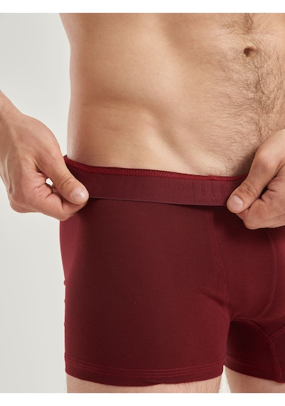 Mercan Erkek Bordo Boxer %96 Pamuklu Likralı Esnek Rahat Kesim Boxer