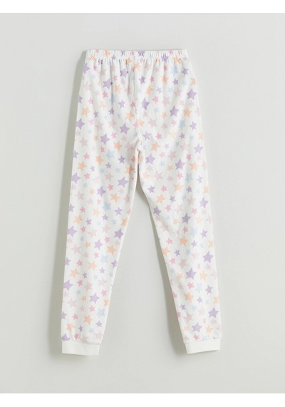 LC Waikiki Lcw Kids Pembe Bisiklet Yaka Kız Çocuk Pijama Takımı Peach