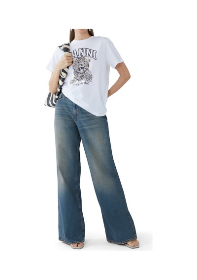 Good American Ayarlanabilir Kenarlarıyla Geniş Paça Pantolon Darkblue