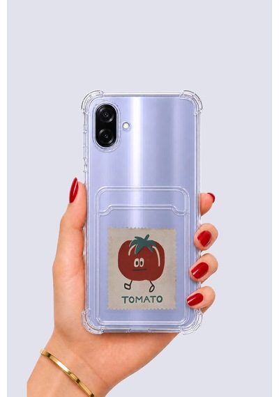 Samsung Galaxy Uyumlu A07 Kartlıklı Tomato Desenli Kılıf
