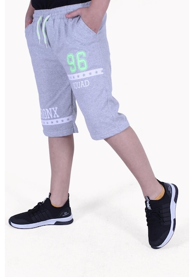 Fyk Kids 3'lü Bronx 96 Squad Baskılı Fosfor Renkli Erkek Çocuk Gri-siyah-lacivert Kapri Çok Renkli