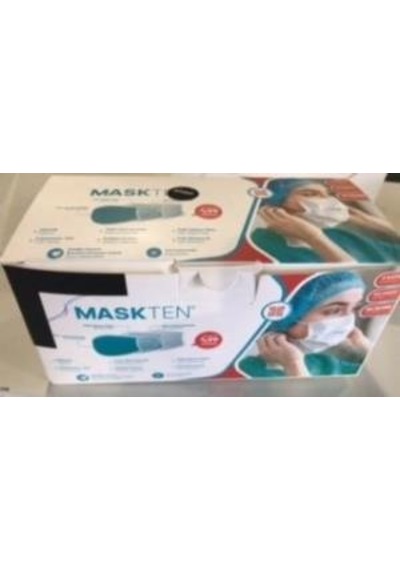 Maskten 50Li Lastik Halkalı 3 Telli Meltblown Maske Siyah