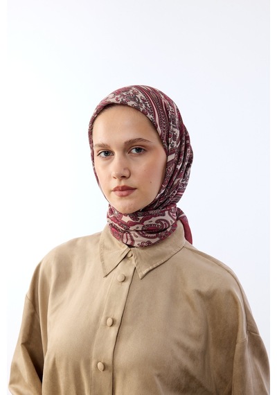 Mirsoy Scarf Zümra Desen Eşarp Bordo