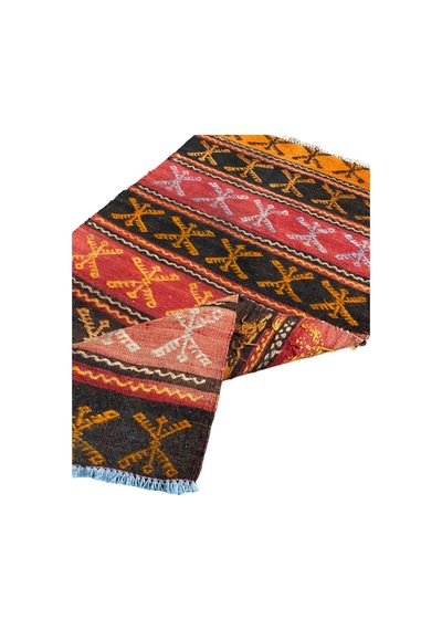 El Dokuması Kök Boya Cicim Kilimi 57x110 Renkli %100 Yün Kilim