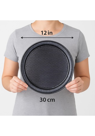 Osmanlı Tarzı Yuvarlak Dövme Metal Servis Tepsisi 30 Cm, 357 G, 5 Renk Seçeneği Antik Siyah