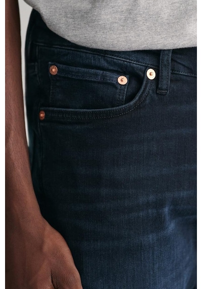 Gant Erkek Extra Slim Fit Orta Bel Jean Pantolon - Koyu Lacivert Black Vıntage
