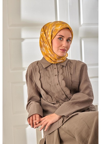 Silk Home Velora Eşarp 161001-46 Hardal, Vizon, Koyu Vizon, Krem