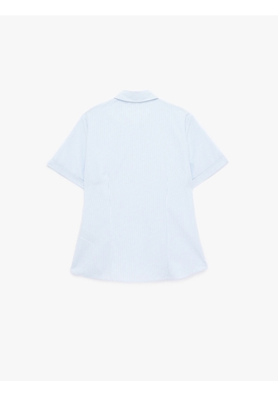 Koton Regular Fit Kısa Kollu Klasik Yaka Düğmeli Çizgili Poplin Gömlek Mavi Çizgili Koton Regular Fit Kısa Kollu Klasik Yaka Düğmeli Çizgili Poplin Gömlek Mavi Çizgili