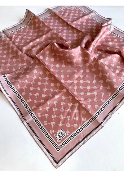 Levidor Tivil İpek Eşarp 4159-6 Pembe Karışık Desen Çok Renkli