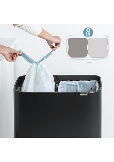 Brabantia Çöp Kutusu 30 + 30 Lt Bo Touch Dokunmatik Kapak Mat Siy
