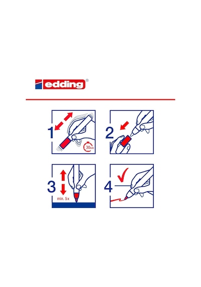 Edding 4095 Tebeşir Kalemi - Beyaz - 1 Tebeşir Kalemi - Yuvarlak Uçlu 2-3 Mm