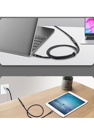 İki Ucu Type-c Type-c'den Type-c'ye 3metre Usb-c, Pd Hızlı Şarj Ve Veri Aktarımı Data Kablosu