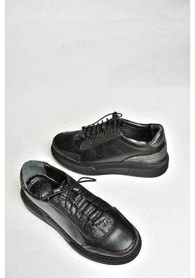 Fox Shoes U540702103 Siyah Hakiki Deri Spor Ayakkabı Sneakers Siyah-hakiki Deri Siyah