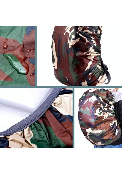 Omeniv 65-80lt Camo Sırt Çantası Kılıf Toz Yağmur Kılıfı Kamp Çok Renkli