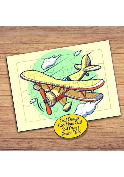 Uçan Teyyare - Uçak Çocuklara Özel Puzzle Yapboz Tablo-pz159