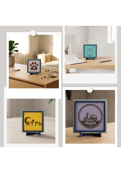 Meditasyon Figürü Ve Hayat Ağacı Temalı Çağdaş Masaüstü Süs, Modern Dekorasyonu Tamamlayın 10x10 Cm