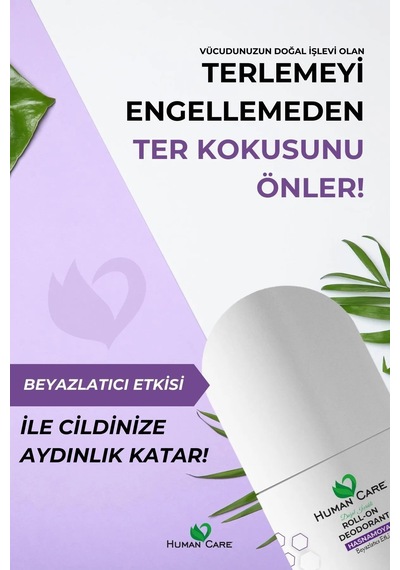Human Care Doğal Roll-on Deodorant Beyazlatıcı Etki 50 ML