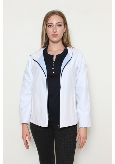 CottonCool Kadın Beyaz Yağmurluk Rüzgarlık