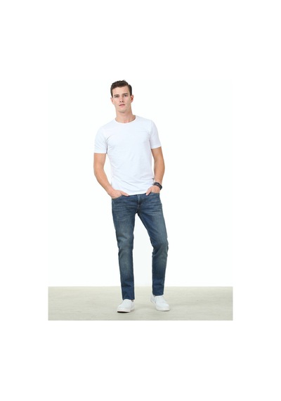 Beyaz Pamuk Karışımlı T-shirt Beyaz
