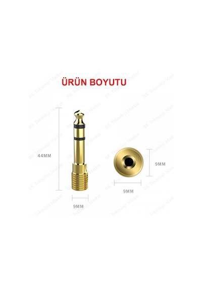 Yüksek Kalite 6.35 Erkek To 3.5 Dişi Stereo Ses Adaptörü Çevirici