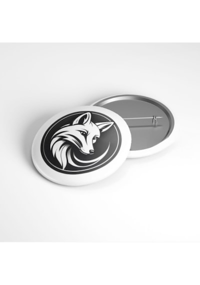 Tilki Minimalizmi - 58mm Rozet Çok Renkli