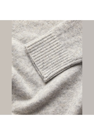 Jack & Jones Kadin Bisiklet Yaka Triko Kazak - Elba - 12301111 Light Grey Melange Jack & Jones Kadin Bisiklet Yaka Triko Kazak - Elba - 12301111 Light Grey Melange