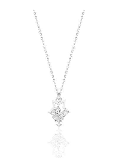 Gümüş Rodyumlu Zirkon Taşlı Yıldız Yağmuru Kolye Barcode Gümüş - Rose Gold