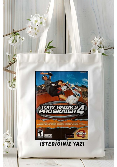 Art Hediye Tony Hawk's Pro Skater Oyun Baskılı Omuz Çanta Kişiye Özel Model 3 Çok Renkli