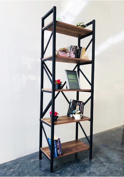 Metingüneşmobilya Güneş Metal Dekoratif Ahşap Kitaplık 60X180 Cm Metingüneşmobilya Güneş Metal Dekoratif Ahşap Kitaplık 60X180 Cm