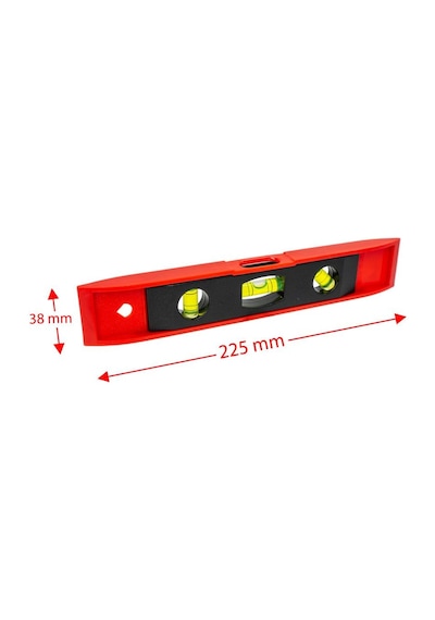 6474 Pvc Mini Mıknatıslı Su Terazisi 225 Mm 3 Tüplü