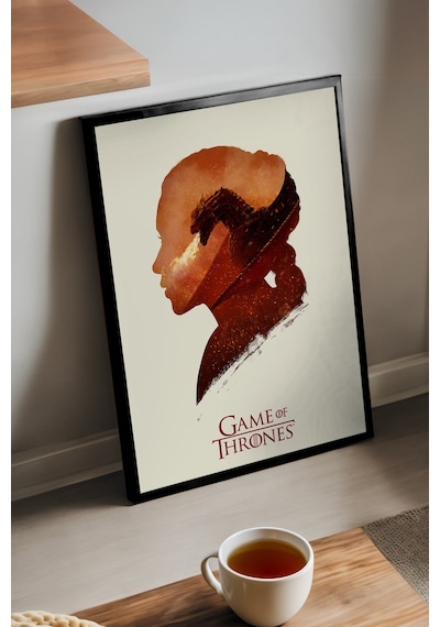 Game Of Thrones Siyah Ahşap Çerçeveli Poster, Film Duvar Tablosu