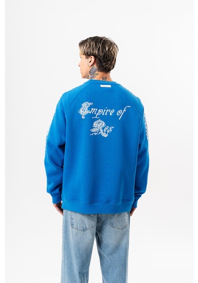 Respire Erkek Empire Of Res Nakışlı Oversize Sweatshirt Mavi