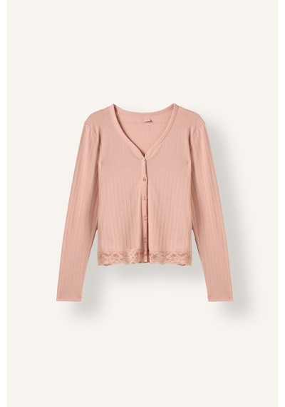 Defacto Regular Fit V Yaka Fitilli Dantel Detaylı 2li Pijama Takımı I4236ax26aubr105 Pembe-br105