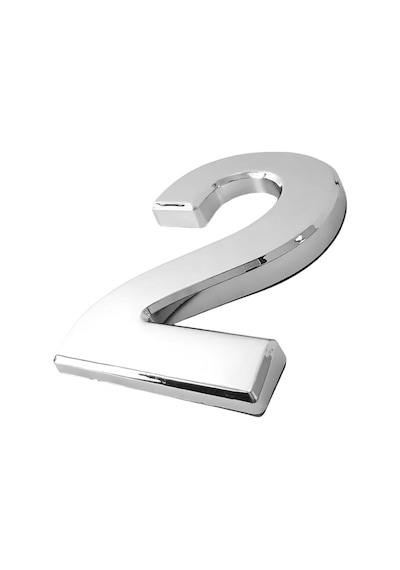 Yapışkanlı Kapı Numarası Küçük Boy 50 Mm 5 Cm Numara 2 Rakam İki Sayısı Krom Renk Numaralar 1 Adet Diğer