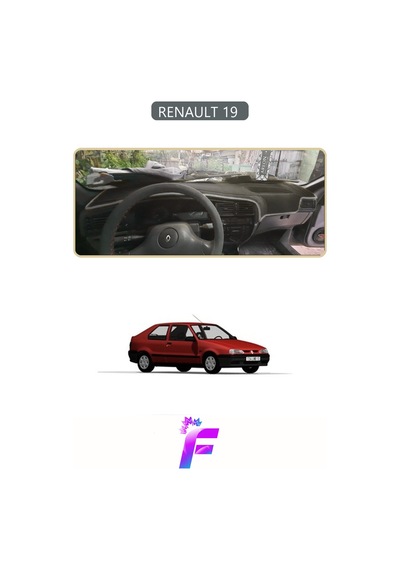 Renault 19 Uyumlu Torpido Örtüsü Yansıma Önleyici Tam Koruma Hızlı Ve Kolay Montaj J38 Gri