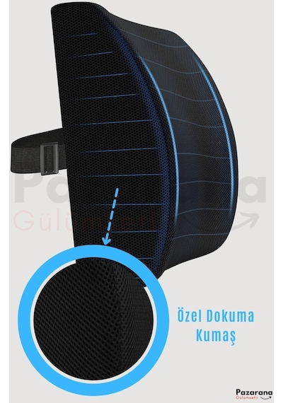 Overpazar Sırt Yastığı Sırt Minderi Sandalye Yastığı Koltuk Sırt Minderi Ortopedik Minder Bel Minderi 33x35 CM