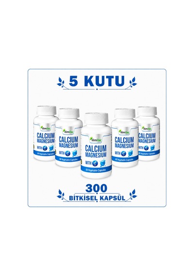 İlim Calcium Magnesium D3 Takviye Edici Gıda 5 x 60 Bitkisel Kapsül