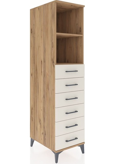 Kronos Dolap 2 Raflı 6 Çekmeceli 44x59x182 Çam-aytaşı Atlas Çam