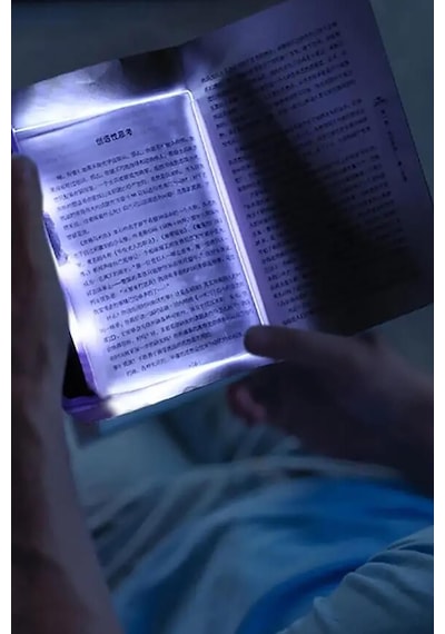 Kitap Aydınlatıcı Led Panel Okuma Çerçevesi Işıklı Kitap Ayracı Siyah