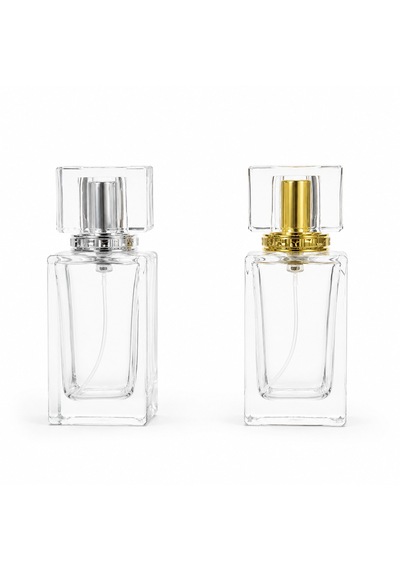 20 Adet Boş Cam Parfüm Şişe, 50 Ml, Küçük Kare Model, Şeffaf-fsk-50-10