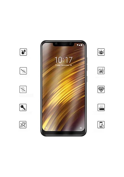 Duxweel Xiaomi Pocophone F1 5D Full Kırılmaz Cam Ekran Koruyucu Siyah