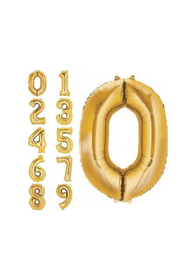 Rakam Folyo Balon Gold Altın Renk Orta Boy 0 Numara