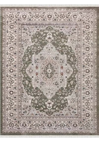 Mariesse Home Antik Serisi Vintage Modern Dokuma Salon Oturma Odası Halısı 402-yeşil