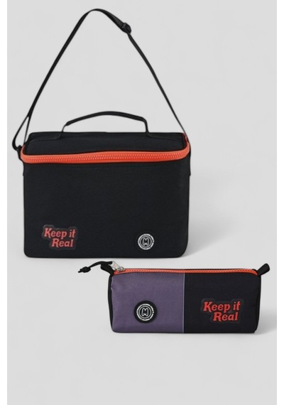 Muggle 2214 İthal Ürün Üst Kalite Unisex Çocuk Üçlü Set İlkokul Sırt Çantası Siyah
