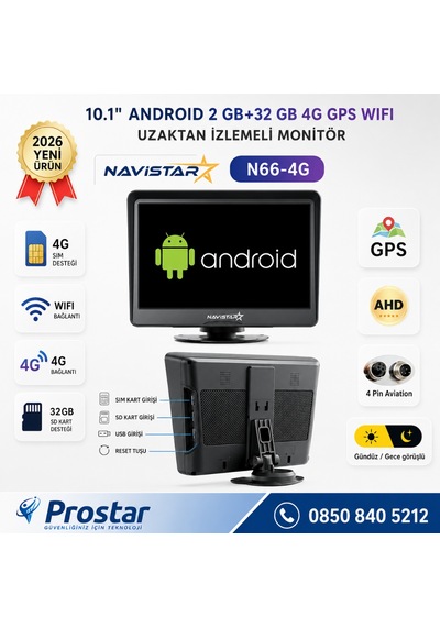 4g Uzaktan İzlemeli 10 İnç Android, 4 Kameralı, Wifi, Gps, Bluetooth 2 Gb + 32 Gb Ve 512 Gb Sd Kart Destekli Set
